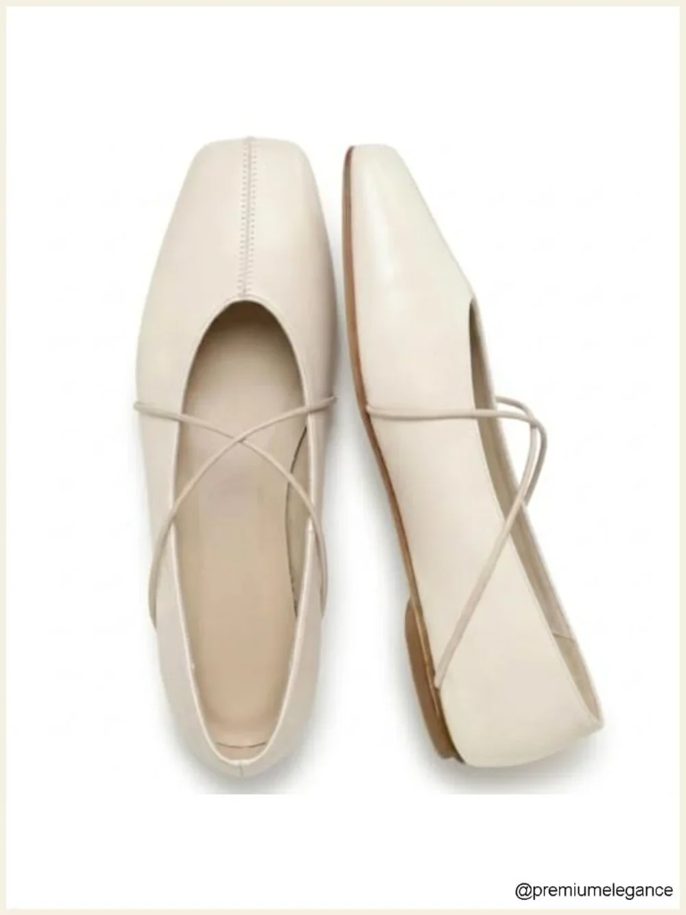 Square Toe Ballet Flats Criss-Cross Straps Slip On Mary Jane Comfortable Casual